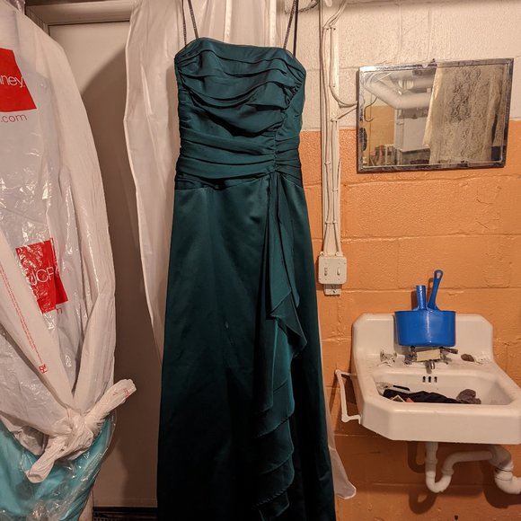 Emerald green strapless dress - Picture 4 of 6